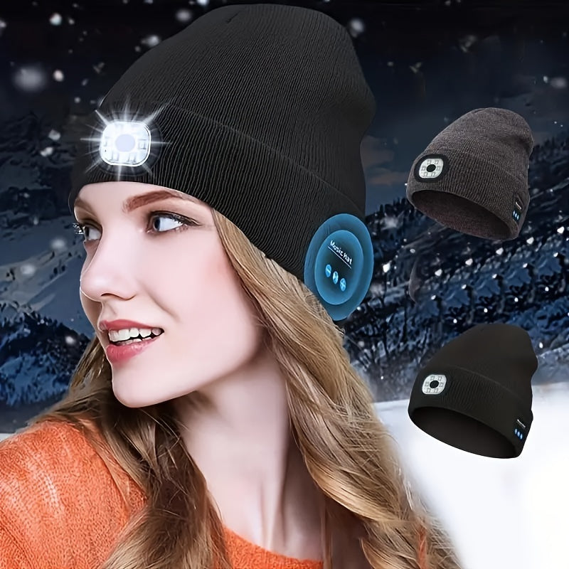 Bluetooth Beanie with LED Light & Removable Speakers