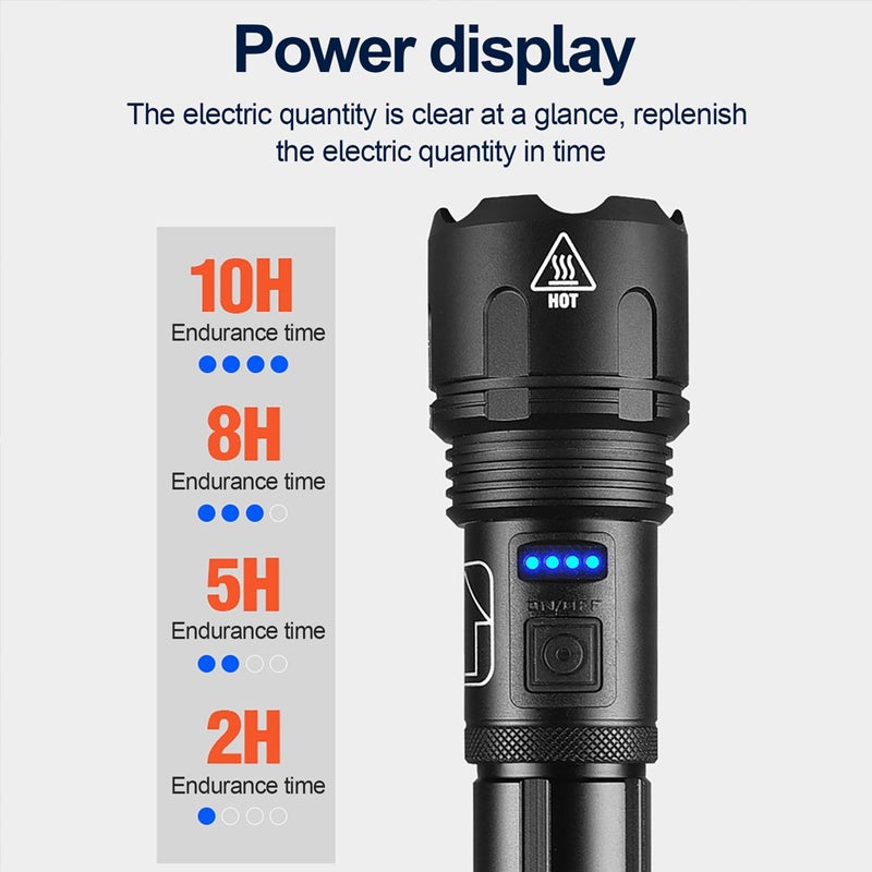 XHP50 Waterproof Zoomable Bright Flashlight