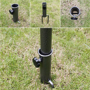 Heavy-Duty Adjustable Spiral Ground Anchor Umbrella Holder