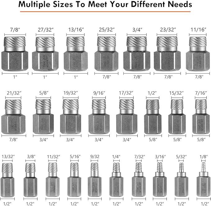 25Pcs Screw Extractor Set Multi