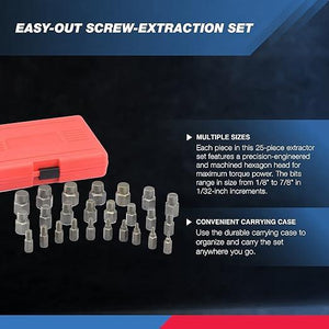 25Pcs Screw Extractor Set Multi