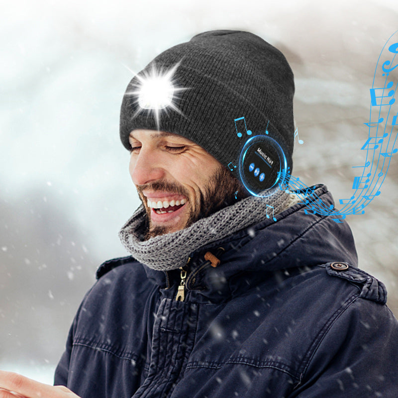 Bluetooth Beanie with LED Light & Removable Speakers