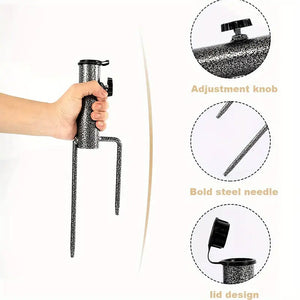 Heavy-Duty Adjustable Spiral Ground Anchor Umbrella Holder