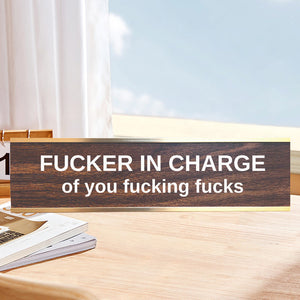 Engraved Desk Sign With Gold Stand