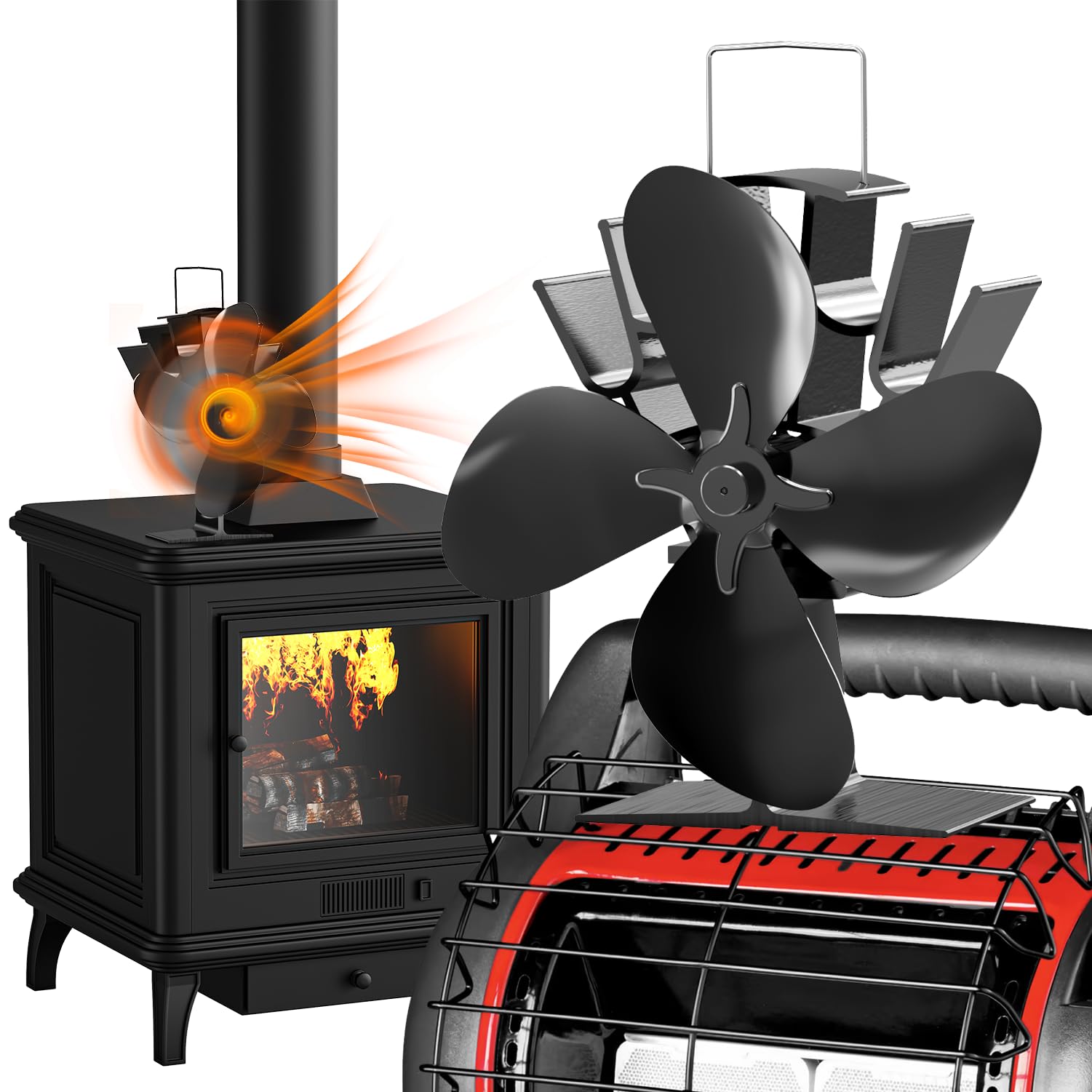 SAKER Heat Powered Wood Stove Fan