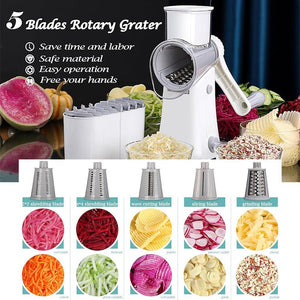 5-in-1 Rotating Cheese Grater and Shredder