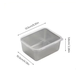 Stainless Steel Square Plate (With Lid)