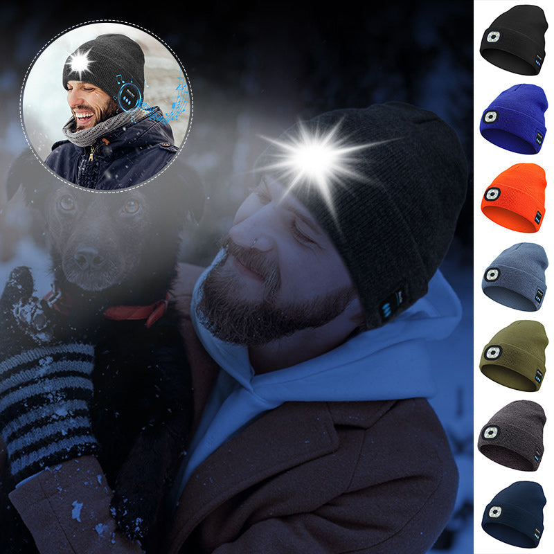 Bluetooth Beanie with LED Light & Removable Speakers