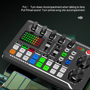 Live Sound Card with DJ Mixer and Voice Changer