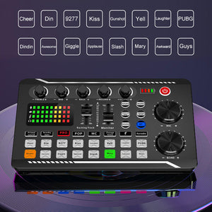 Live Sound Card with DJ Mixer and Voice Changer