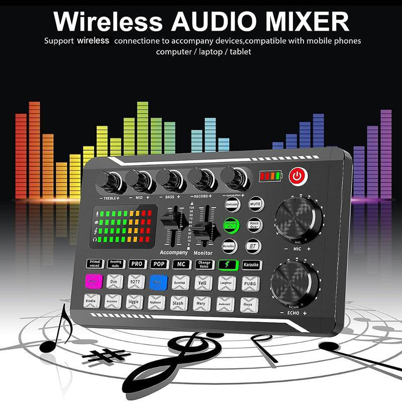 Live Sound Card with DJ Mixer and Voice Changer