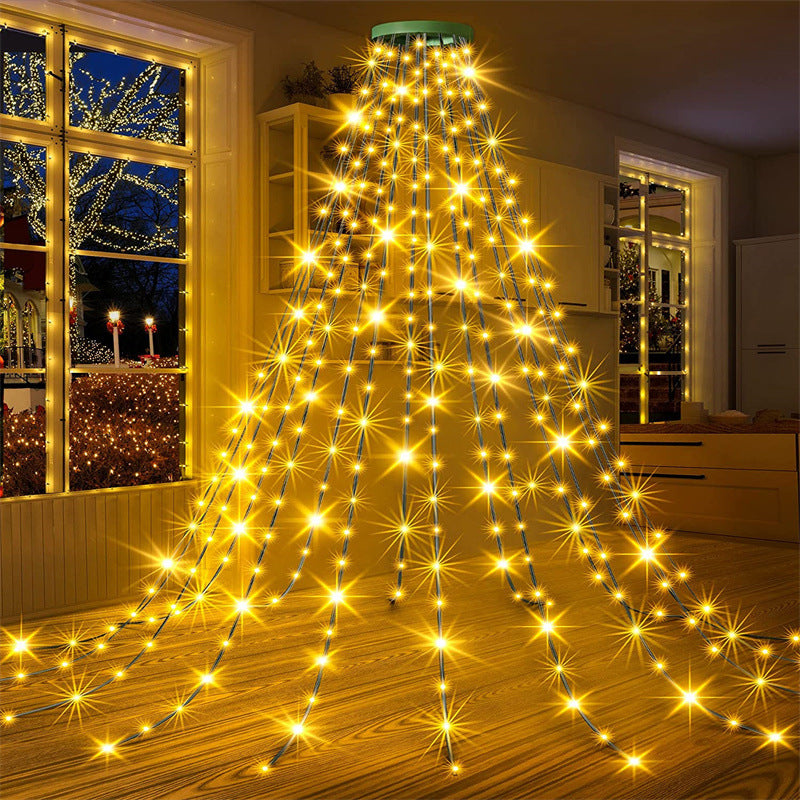 Christmas Tree Waterfall Lights with Ring