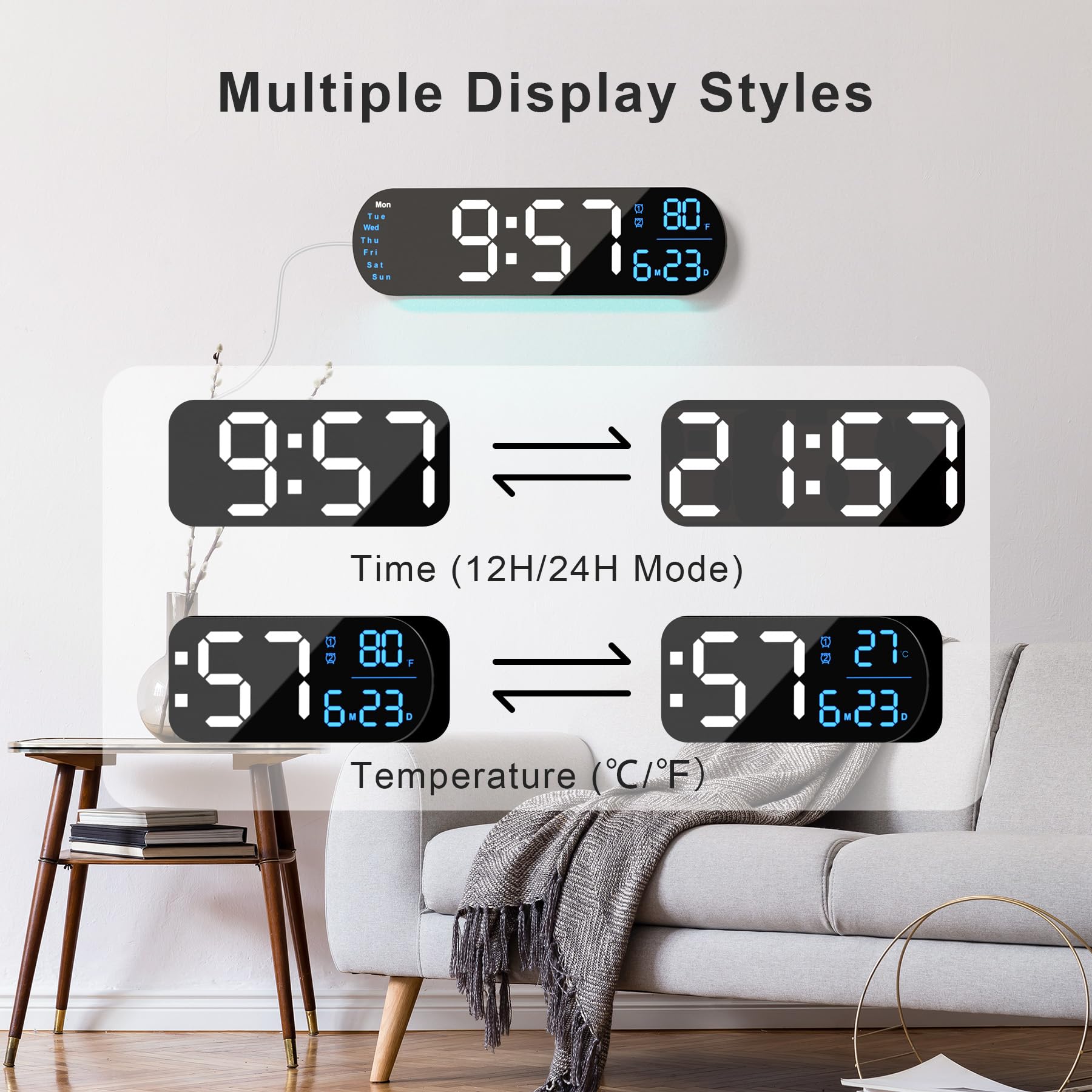 Multi Functional LED Display Clock