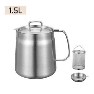 2-in-1 304 Stainless Steel Multifunctional Oil Strainer Pot