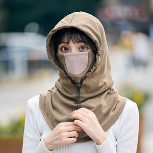 Hooded Face Mask with Neck Warmer for Cycling