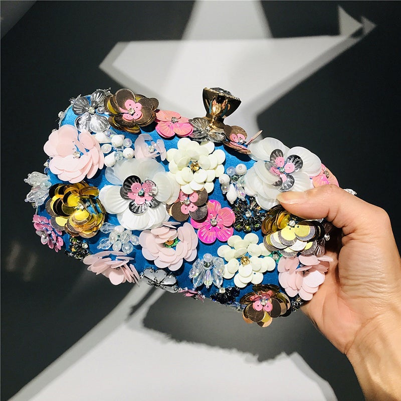 Luxury Flower Beaded Evening Bag