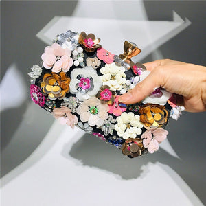 Luxury Flower Beaded Evening Bag