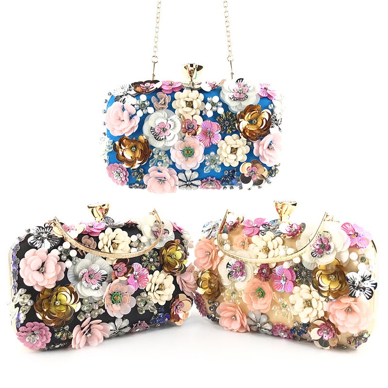 Luxury Flower Beaded Evening Bag