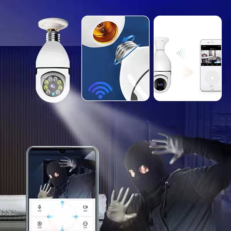 Wireless WiFi Light Bulb Security Camera