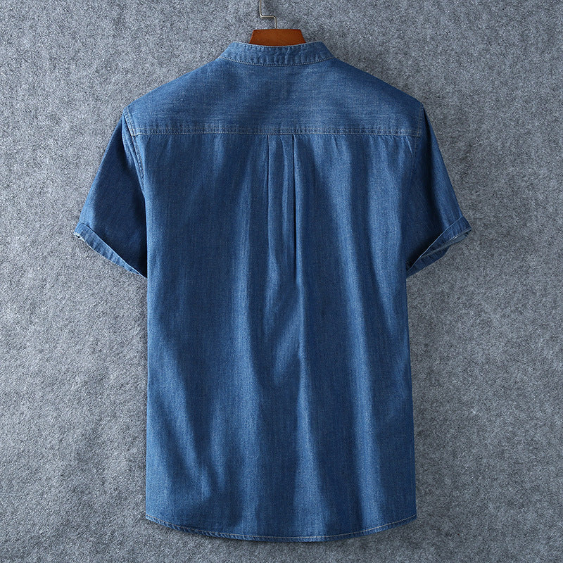 Short-Sleeved Denim Shirt