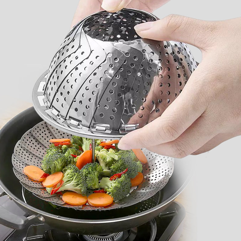 🍱Flower-shaped Steel Folding Steamer