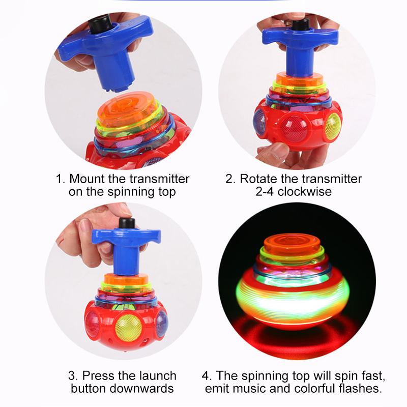 Music Flashing Spinners Toy with Launcher🎁