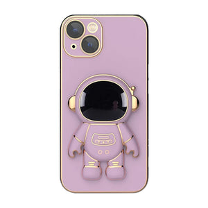 6D Plating Astronaut Hidden Stand Case Cover For IPhone