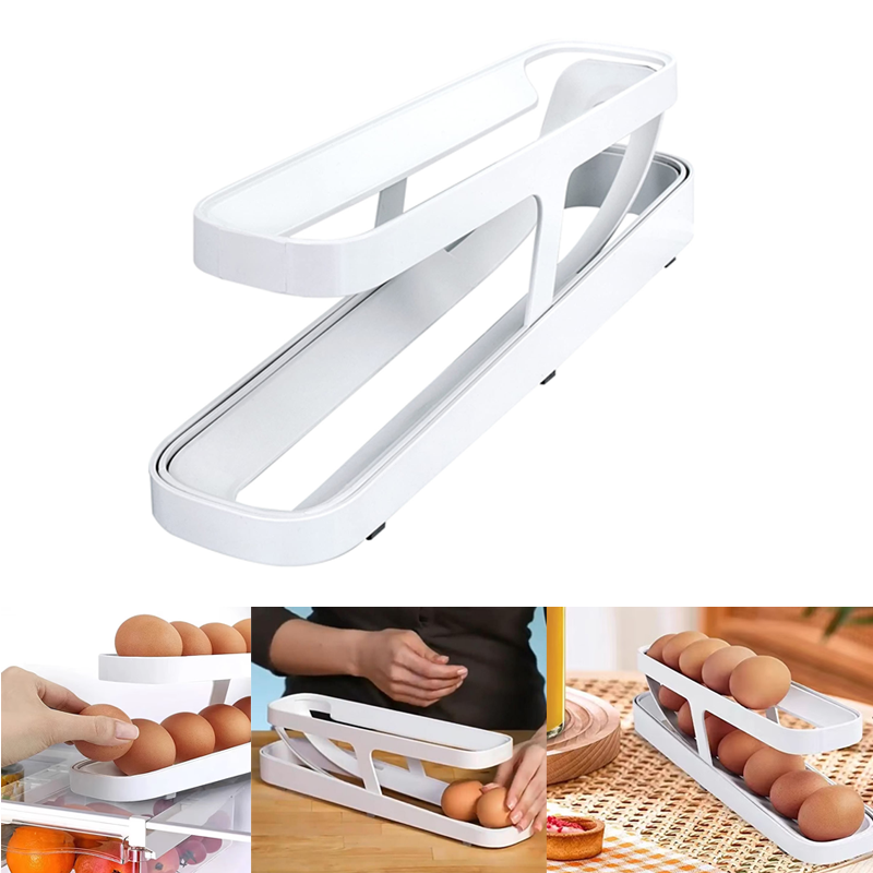 Automatic Scrolling Egg Rack Holder Storage Box