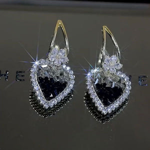 Super Sparkle Vintage Zirconia Heart Stud Earrings