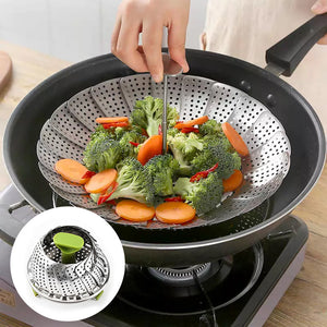 🍱Flower-shaped Steel Folding Steamer