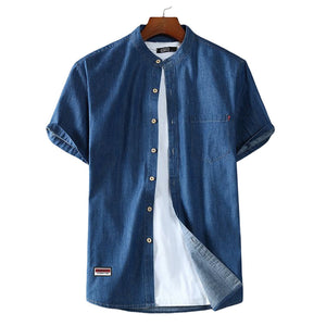 Short-Sleeved Denim Shirt